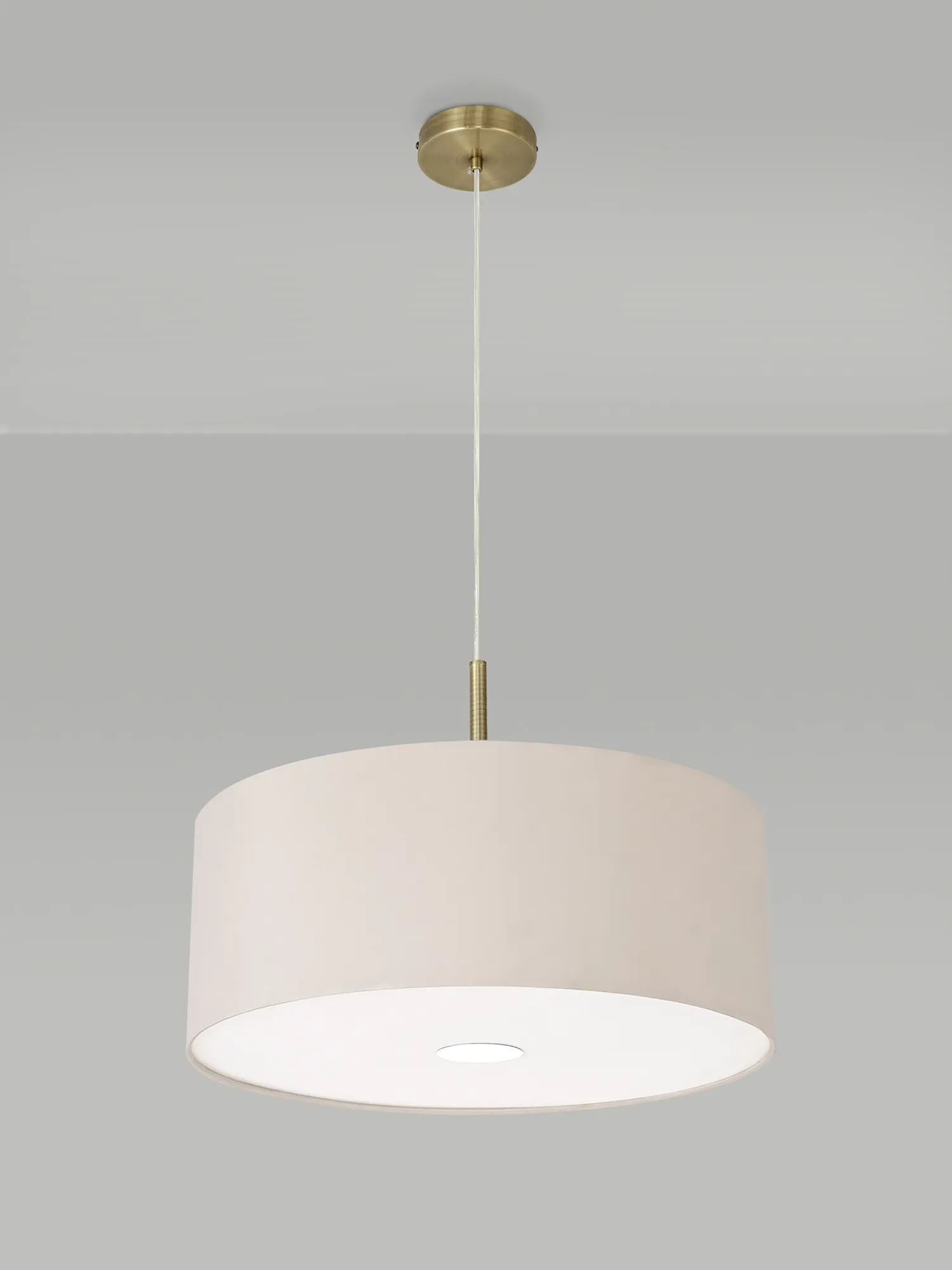 Baymont 50cm 3 Light Pendant Antique Brass, Nude Beige/Moonlight, Frosted Diffuser DK0404  Deco Baymont AB NU